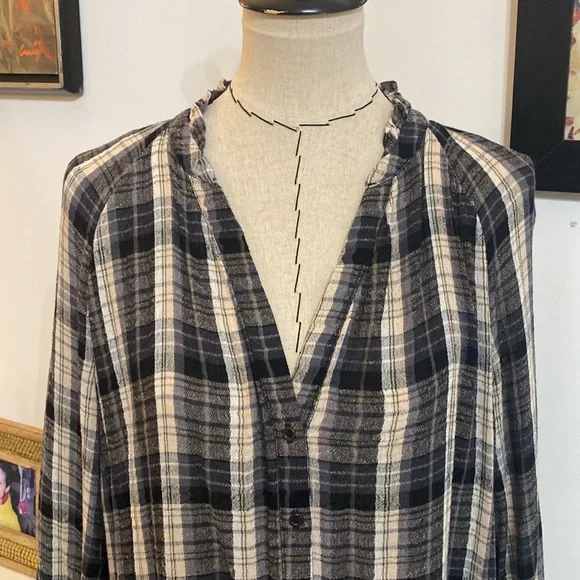 Free People Red Moon Black Plaid Dress - Picture 4 of 7